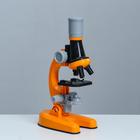 Микроскоп "Юный ботаник" кратность до х1200, оранжевый, подсветка - Фото 3