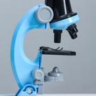 Микроскоп "Юный ботаник" кратность до х1200, синий, подсветка - фото 6402772