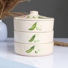 Набор для холодца Псковский гончар «Горох», 750 мл, керамика, кремовый - Фото 1