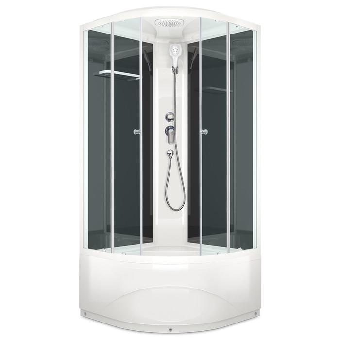 Душ.кабина Domani-Spa Delight Slim 99 high, черные стенки, 90×90×218 см, прозрачная - Фото 1