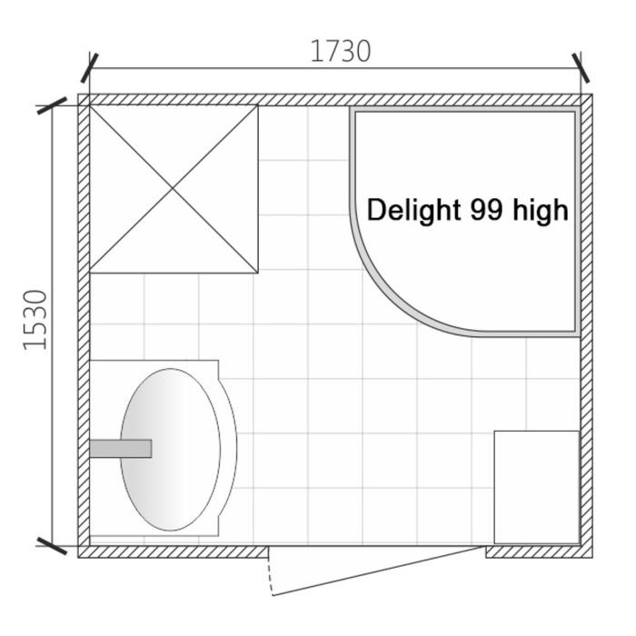 Душевая кабина DOMANI-Spa Delight 99, поддон 45 см, белые стенки, прозрачное стекло, 90х90