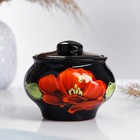 Горшочек для запекания Псковский гончар «Русский», керамика, 330 мл, мак на чёрном - Фото 1