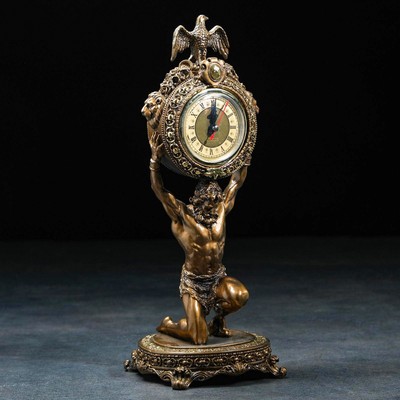 Часы настольные интерьерные каминные «Атлант», 15×15×38 см