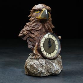Часы настольные каминные "Голова орла", 22 х 15 х 29 см, бронзовые