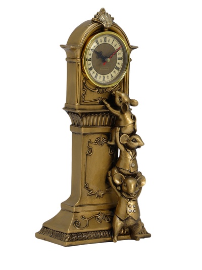 Часы настольные интерьерные каминные "Часы с мышками", 9 х 16 х 34 см