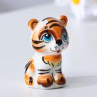 Сувенир Тигр "Том", 6,5 см, гжель, цвет - Фото 1