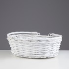 Корзина плетеная с подвижными ручками, 33 х 26 х 11см, белая 6853234