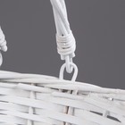 Корзина плетеная с подвижными ручками, 33 х 26 х 11см, белая 6853234