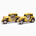 Часы - будильник "Жёлтая машина", с подвесом, d-7 см, 24 х 4 х 11 см, 3ААА - фото 6403127