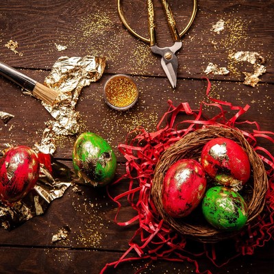 Набор для украшения яиц с жидкими красителями «Cияние» на пасху, 11 х16 см.