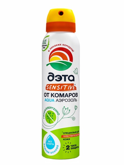 Аэрозоль Репеллент ДЭТА АКВА», от комаров, для чувствительной кожи, 150 мл