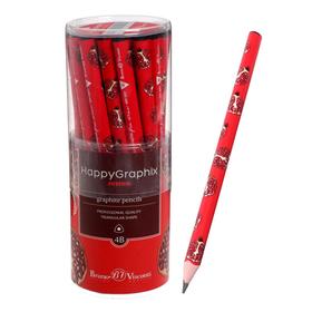 Карандаш чернографитный 3,5 мм Happy Graphix Jumbo Fresh&fruiry , 4B, трёхгранный