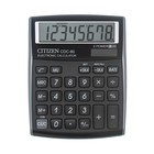 Калькулятор настольный Citizen "CDC-80BKWB", 8-разрядный, 109 х 135 х 25 мм, двойное питание, черный - фото 8208828
