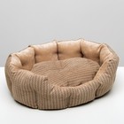 Лежанка для животных,мебельная ткань, холлофайбер, 50 х  40 х 15 см, микс цветов - Фото 2