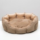 Лежанка для животных,мебельная ткань, холлофайбер, 50 х  40 х 15 см, микс цветов - фото 6403377