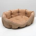 Лежанка для животных,мебельная ткань, холофайбер, 65 х 50 х 21 см, микс цветов - фото 9729173