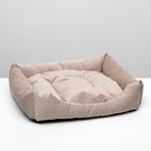 Лежанка-диван с двусторонней подушкой, 65 х 56 х 14 см, микс цветов - фото 3900175
