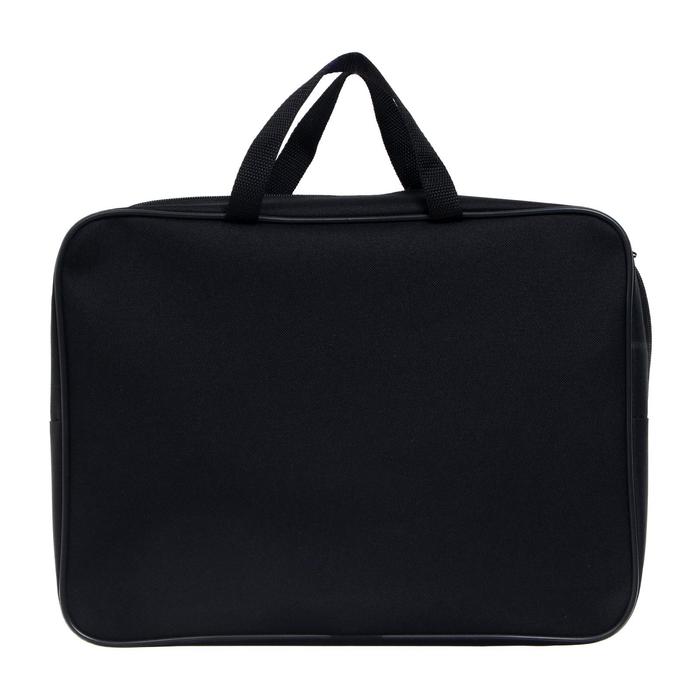 Папка с ручками А4, 360×270×80 мм, текстильная, внутренний карман, чёрный 1Ш48 - Фото 1