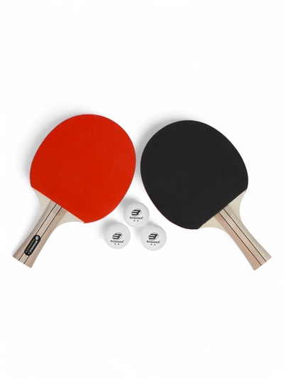 Набор для настольного тенниса BOSHIKA Championship: 2 ракетки, 3 мяча, 2 звезды, цвета микс