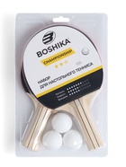 Набор для настольного тенниса BOSHIKA Championship: 2 ракетки, 3 мяча, 2 звезды, цвета микс - фото 6283497
