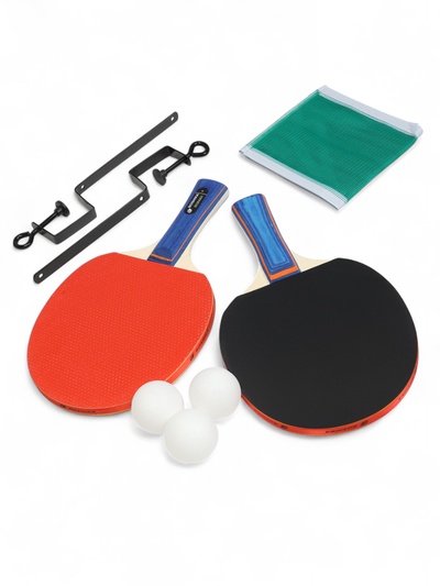 Набор для настольного тенниса BOSHIKA Training: 2 ракетки, 3 мяча, 1 звезда, сетка, крепление, цвет МИКС