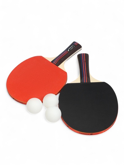 Набор для настольного тенниса BOSHIKA Premier: 2 ракетки, 3 мяча, 3 звезды, в чехле, цвета микс