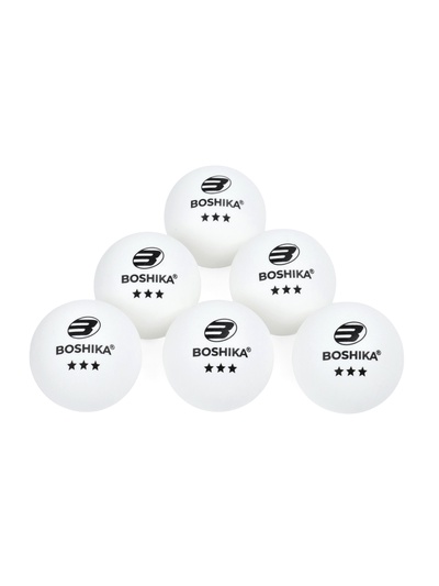 Мяч для настольного тенниса BOSHIKA Premier 3***, набор 6 шт., ABS, цвет белый