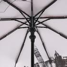 Зонт полуавтоматический «Город и бабочки», 3 сложения, 9 спиц, R = 49 см, цвет МИКС - Фото 3