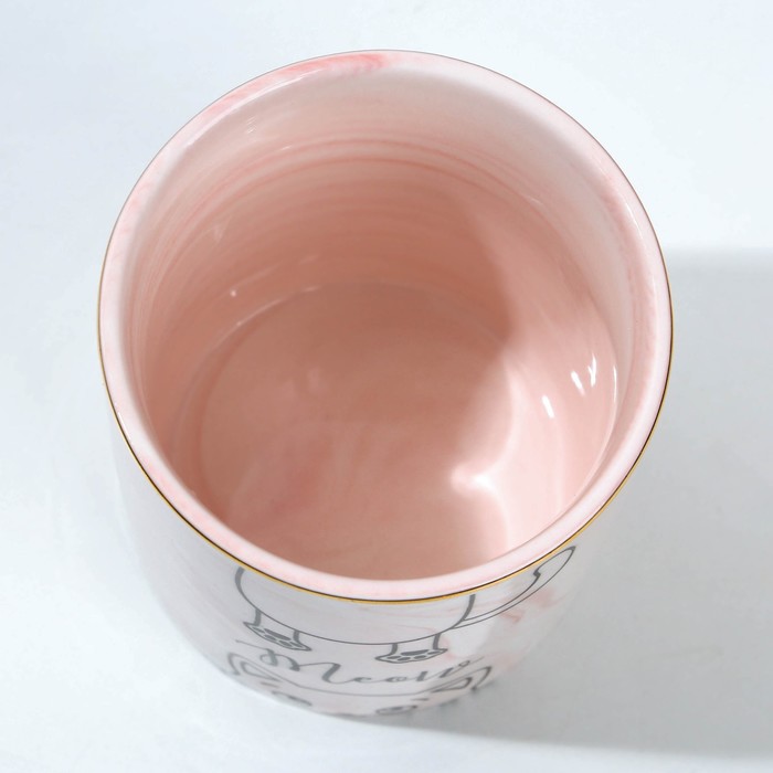 Стакан керамический Meow, розовый, 8 х 9,5 см, цвет розовый - фото 1908674554