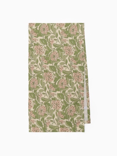 Дорожка на стол Этель Spring garden 40×149см, 100% хлопок, саржа 190 г/м², зелёная/розовая