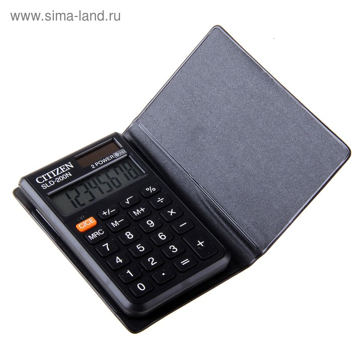 Калькулятор карманный 8-разрядный SLD-200N, 62*98*10мм, двойное питание, черный - Фото 1