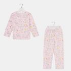 Пижама для девочки НАЧЁС, цвет розовый/рис. цветочек, рост 116-122 см - фото 24635455