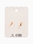 Серьги со стразами "Магма" диск, цвет белый в золоте - фото 809406972