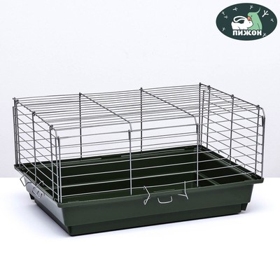 Клетка для кроликов, морских свинок "Пижон" №6, хром, 58 х 40 х30 см, зеленый