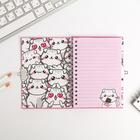 Записная книжка на замочке А6, 50 л "Люблю тебя как шоколад" - фото 22459170