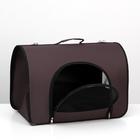 Сумка - переноска для животных, 49×30×35 см, 2 входа, коричневая - Фото 4