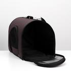Сумка - переноска для животных, 49×30×35 см, 2 входа, коричневая - Фото 8