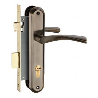 Замок врезной с ручками «Булат» ЗВ4-1.03.01 НОМОС, 5 перф.кл., цвет бронза