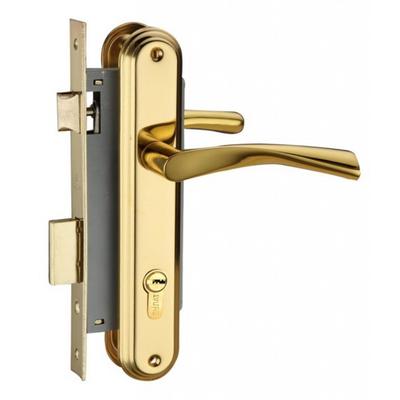 Замок врезной с ручками «Булат» ЗВ4-1.03.05 НОМОС, 5 перф.кл., цвет золото