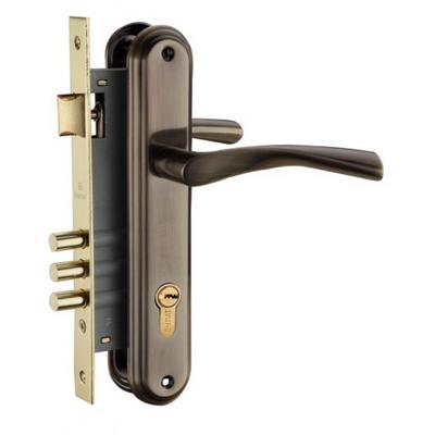 Замок врезной с ручками «Булат» ЗВ4-3.03.01 НОМОС, 5 перфорированный ключ, цвет бронза