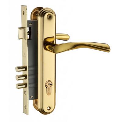 Замок врезной с ручками «Булат» ЗВ4-3.03.05 НОМОС, 5 перф.кл., цвет золото