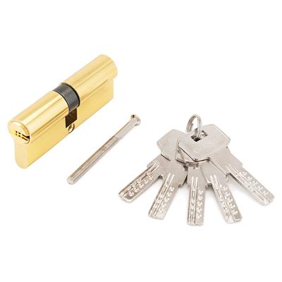 Цилиндровый механизм «Стандарт» F-01 75, 30×10×35, GP, 5 ключей, перфорированный ключ/ключ, цвет золото