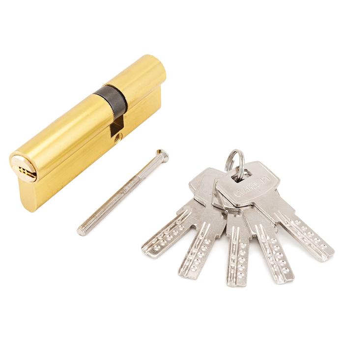 Цилиндровый механизм «Стандарт» F-01 90, 30×10×50, GP, 5 ключей, перфорированный ключ/ключ, цвет золото - Фото 1