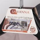 Плечики для одежды с перекладиной SAVANNA, размер 46-48, дерево, покрытие Soft-touch, цвет чёрный - Фото 5