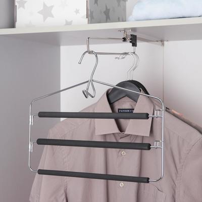 Плечики - вешалки для брюк и одежды многоуровневые SAVANNA, 37×31 см, чёрные