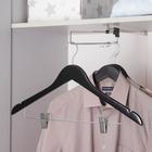 Плечики - вешалка для брюк и юбок SAVANNA, 44.5×1.2×24.5 см, с зажимами, широкие плечики, деревянная сорт А - Фото 1