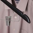 Плечики - вешалка для брюк и юбок SAVANNA, 44.5×1.2×24.5 см, с зажимами, широкие плечики, деревянная сорт А - Фото 3