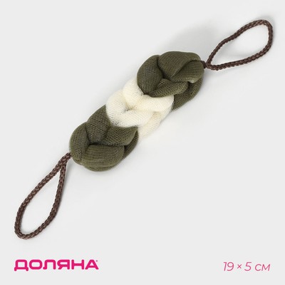 Мочалка для тела Доляна «Колосок», 40 г, зелёная