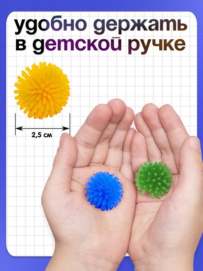 Развивающие мячики для пальчиков, 5 шт., 3+