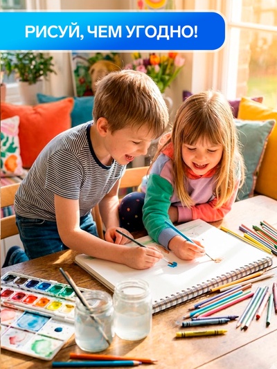 Альбом для рисования BLUEsupercar А4, 32 листа, на гребне, плотность листов 100 г/м², обложка из мелованного картона, МИКС